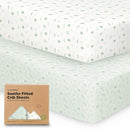 KeaBabies 2-Pack Organic Crib Sheets for Boys, Girls - 52x28 Fitted Crib Mattress Sheet Neutral, Breathable Jersey Cotton Cover for Baby Bed, Toddler Mattress, Soft & Cute Prints (Tropic Oasis) by TinyTreasures Baby Boutique