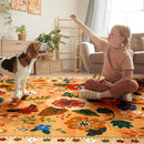 Floral 8x10 Area Rug Machine Washable Soft Print Boho Carpet Non Slip Doormat Low Pile Flower Area Rugs for Living Room Bedroom Nursery Kitchen Dining Room Indoor-Yellow/Orange by TinyTreasures Baby Boutique