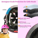 KAMUGO Kids Adjustable Helmet, with Sports Protective Gear Set Knee Elbow Wrist Pads for Toddler Age 2-8 Boys Girls, Bike Skateboard Hoverboard Scooter Rollerblading Helmet Set by TinyTreasures Baby Boutique