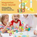 PicassoTiles 60 pc Magnet Tiles Building Block Travel Size Magnetic Marble Run Construction Toy Set Mini Diamond Marble RaceTrack Building Blocks Playset Education STEM Learning Kit Boy Girl 3+ PTMG60 by TinyTreasures Baby Boutique