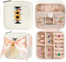 AYGXU Travel Jewelry Box for Women and Girls - Small Case With Initial A-Z - Teacher Gifts by TinyTreasures Baby Boutique