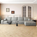 136" Sectional Couches for Living Room Modern Modular Sofa with L-Shape Couchs Upholstered Boneless Couch Deep Seat Sectional Couch with Chaise (Grey, Right Facing Chaise+3Seaters) by CozyNest Decor