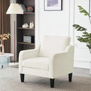 VINGLI Mid Century Modern Accent Chairs for Living Room, Cream White Comfy Reading Chair Soft Chenille Sofa Chairs Upholstered Side Armchair for Living Room, Bedroom, Apartment by CozyNest Decor