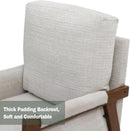 Modern Accent Chair for Living Room Mid Century Arm Chair Upholstered Bedroom Chair Comfy Lounge Chair with Solid Wood Frame, White by CozyNest Decor