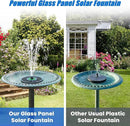 Solar Fountain Full Glass Panel No Battery, 3.5W Solar Bird Bath Fountains with 4 Fixed Rods & 7 Nozzles, Solar Fountain Pump for Bird Bath, Garden, Pond, Pool, Patio,Hummingbird by GreenHaven Gardens