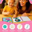 BulbaCraft 4Pcs Sticker Paint Books for Girls - Sticker Books by Number with Mermaids, Princesses, Animals and Horses - Coloring Activity for Kids by TinyTreasures Baby Boutique
