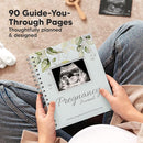Pregnancy Journal for First Time Moms Gifts - 90 Pages Hardcover Pregnancy Memory Book, Beautiful & Cute Baby Book Keepsake, Ultrasound Baby Scrapbook, Mom To Be Gift (Frost) by TinyTreasures Baby Boutique