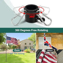 Yard Flag Pole for Outside House in Ground - 8.5 ft Tangle Free Stainless Steel Flagpole with 2 Anti-Tip Prong Base,Portable Flag Pole kit with 3x5 American Flag for Outdoor RV Camper,Black by GreenHaven Gardens