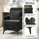 KCC Mid-Century Accent Chairs,Chenille Modern Upholstered Single Sofa,Cozy Armchair with Back for Bedroom/Office/Cafe,Black by CozyNest Decor
