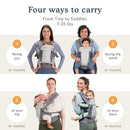 Beco Gemini Baby Carrier from Newborn to Toddler - Certified Ergonomic Newborn Baby Carrier for Infants and Children of 7-35 lbs - M Shape, Adjustable Seat, Breathable 3D Mesh (Cool Grey Geometric) by TinyTreasures Baby Boutique