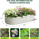 2 Pcs 4.5x2x1.5ft Oval Raised Garden Bed,Galvanized Raised Beds,Open-Ended Base Metal Raised Planter Beds,Garden Bed Outdoor,Planter Raised Boxes for Vegetables,Flowers,Tool-Free Asse,White by CozyNest Decor