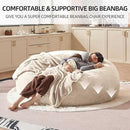 Bean Bag Chair 6Ft, Memory Foam Filled, Large Beanbag Chairs for Adults and Teens, Soft Sofa with Removable Flannel Cover, Round Couch for Living Room Bedroom College Dorm (Apricot, 6FT-67×67"×24") by CozyNest Decor