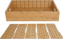 Natural Bamboo Storage Tray with 5 Custom Dividers, Deep Drawer Organizer for Kitchen, Small Cabinets, Home Office & Living Room by CozyNest Decor
