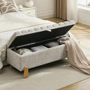 Storage Ottoman Bench, Bedroom Storage Bench Foot Rest with Legs, 17.1 x 48.6 x 18.5 Inches, End of Bed Bench, Load up to 500 lb, for Living Room, Bedroom, Entryway, Light Gray by CozyNest Decor