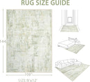 Area Rugs 9x12 Living Room: Washable Rug Modern Abstract Large Rugs Soft Non Slip Neutral Rug Stain Resistant Indoor Carpet for Bedroom Kitchen Dining Room Home Office Rugs(Green Brown,9'x12') by TinyTreasures Baby Boutique