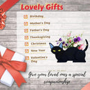 Black Cat Planter Plant Pots,Cute Garden Cat Flower Planter,Cat Planters Birthday Gifts for Women,Office,Indoor/Outdoor Decor（12.5 * 5.6 * 7.8in） by GreenHaven Gardens