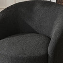 KINWELL 34" W Mid Century Modern Swivel Barrel Chair, Round Upholstered Boucle Swivel Accent Chairs, No Assembly Sofa Chair for Living Room Bedroom Reading Apartment Lounge Nursery(Black) by CozyNest Decor