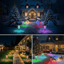 Solar Pathway Landscape Lights 4 Pack, RGB Color Changing+Warm White Outdoor Waterproof Solar Yard Lights for Garden Sideway Outside, Patio, Path, Yard, Walkway, Driveway, 2 Modes