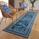 2x6 Runner Rug Impressionist-Style Vintage Kitchen Rugs Non Slip Washable Soft Carpet Runner for Kitchen Laundry Bedroom Bathroom, Blue by TinyTreasures Baby Boutique