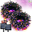 JMEXSUSS Orange and Purple Solar Halloween Lights, 2 Pack Each 100 Led Solar String Lights Outdoor Waterproof for Halloween Tree Christmas Decoration by GreenHaven Gardens