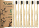 Bamboo Toothbrushes Soft Bristles, Biodegradable Eco-Friendly Toothbrush 10 Pack, BPA Free Charcoal Bamboo Tooth Brush, Organic, Natural, Green and Compostable Tooth Brushes by TinyTreasures Baby Boutique