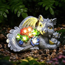 GIGALUMI Solar Garden Statues Dragon Statue Figurine Lights for Outside, Garden Decor Yard Decorations Outdoor for Mom, Women Housewarming Birthday Gifts by GreenHaven Gardens