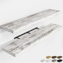 RICHFOCUS 55Inch Floating Shelves for Wall 2 Pack Shelves for Bedroom|Kitchen|Bathroom Wall Mounted Rustic Distressed Wood Floating Shelf with Invisible Brackets for Books|Storage|Decor, Rustic by CozyNest Decor