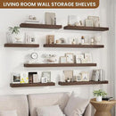 fuqing Floating Shelves for Wall, Bathroom Shelf Wall Mounted for Storage, Shelves with Invisible Bracket for Bedroom, Kitchen, Living Room, Farmhouse Small Book Shelf, 30 Inch Set of 2, Walnut by CozyNest Decor
