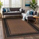 Beverly Rug Large Outdoor Rug 9x12 Modern Bordered Area Rugs for Indoor and Outdoor Patio Deck Porch Garden Waterproof Weather Sun Resistant Washable Outside Carpet (9 x 12 Gold) by CozyNest Decor