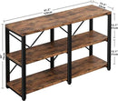 IRONCK Rustic Entryway Console Table, Long Hallway Table 47 in 3-Tier, TV Stand Entertainment Center Media Stand for Living Room, Industrial Style, Vintage Brown by CozyNest Decor