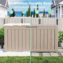 76 Gallon Outdoor Deck Box,Storage Lockable Waterproof Patio Furniture,Garden Tools,Cushions,Pool Accessories Outside Storage Resin Box(Grey) by CozyNest Decor