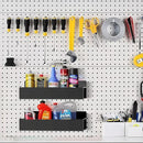 Magnetic Spice Rack Organizer for Fridge Seasoning Organizer for Kitchen storage with Screw or Adhesive Hanging,Magnetic Shelf with Hook for Refrigerator and Oven (Black, 5pack) by CozyNest Decor
