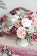 Artificial Flowers Box Set Dusty Roses Fake Silk Flowers Pink Fake Roses DIY Wedding Bridal Bouquets Baby Shower Cake Flowers Home Decoration by GreenHaven Gardens