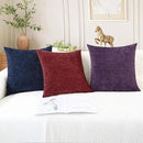 CaliTime Throw Pillow Covers Decorative 16 X 16 Inches Pack of 2 Cozy Chenille Cushion Cases for Couch Sofa Bed Living Room Home Navy Blue by CozyNest Decor