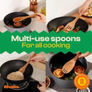 Riveira Walnut Wooden Spoons for Cooking Set of 9 – Natural Walnut Wooden Cooking Utensils, Spatula, Spoon - Premium Quality Utensil Set for Non-Toxic Cooking by CozyNest Decor