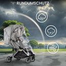 Bemece Stroller Rain Cover, Universal Stroller - Waterproof Windproof Travel Weather Shield Thick & Durable Protect from Dust and Snow with Breathable Ventilation Mesh Clear Visibility by TinyTreasures Baby Boutique