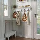 SKOLOO Wall Shelf with Hooks, 24-Inch White Coat Rack Wall Mount with Shelf Organizer - Lightweight & Sturdy, 5 Tri Hooks - Perfect for Entryway, Hallway, Living Room, Bedroom, Mudroom by CozyNest Decor