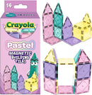 CreateOn Crayola Magnetic Tiles, Building Set for Kids, Magnetic Building Toys for Kids, STEM Travel, Gift for Boys and Girls Ages 3+, 14-Piece Set (Pastel) by TinyTreasures Baby Boutique