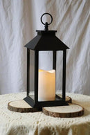 YAKii Hanging Glass Panes Lantern Portable Led Lantern Decorative Operated by 3AAA Battery Use for Garden Yard, Indoor Decoration Candle (Black) by CozyNest Decor