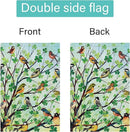 Louise Maelys St Patricks Day Garden Flag Shamrock Bird Tree Welcome Double Sided 12x18 Inch Small Burlap Spring Holiday Yard Outdoor Outside Home Decor by GreenHaven Gardens