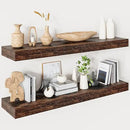 Floating Shelves for Wall 36 Inches Long,9.3" Deep Rustic Brown Floating Shelf Set of 2,Wall Mounted Shelves for Bathroom Bedroom Living Room Kitchen Office,Shelf for Books Storage,Home Decor by CozyNest Decor