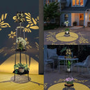 47.2'' Outdoor Metal Solar Floor Lamps with 2 Plant Stand Hummingbird Solar Lights Waterproof Solar Powered Street Lights Garden Decorative Lantern for Yard Pathway Deck Patio Porch Driveway Decor by GreenHaven Gardens