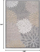 Beverly Rug Outdoor Rug 9x12 Large Modern Floral Tropical Area Rugs for Indoor and Outdoor Patio Easy to Clean Non Shedding Living Room Porch Garden Washable Outside Carpet (9 x 12 Gray) by CozyNest Decor