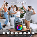 Karaoke Machine, Portable Bluetooth Speaker with 2 Wireless Microphones for Adults & Kids with Lights, Karaoke Microphone with PA System Supports USB/TF/REC/FM/AUX for Home Party Home System Packages by TinyTreasures Baby Boutique