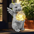Solar Garden Outdoor Statues 7.2" Resin Dragon Statues Holding Magic Ball with Solar Lights,Lawn Decor for Patio, Balcony, Yard Ornament,Unique Gifts for Mom Grandma Housewarming by GreenHaven Gardens