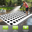WILDROOTS 5x8 Feet Horizontal Edge Check Plastic Outdoor Rug, Stain Resistant Waterproof Reversible Outdoor Patio Rug, Fade Resistant Camping Rug by GreenHaven Gardens