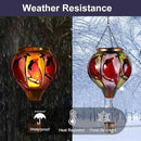 Cardinal Bird Hot Air Balloon Solar Lantern Lights, Solar Hot Air Balloon Flickering Flame Hanging Garden Light Candle LED Glass & Metal Outdoor Waterproof Lanterns Porch Yard Decor, Gift for Mom by GreenHaven Gardens