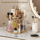 LAMU 2 Tier Lazy Susan Turntable Organizer 9.25'' Rotating Spice Rack Organization for Cabinet, Kitchen, Pantry, Countertop, Bathroom, Vanity, Medicine Cabinet Organizer, Amber by CozyNest Decor
