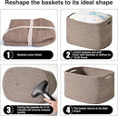 Storage Baskets for Organizing Shelves, Woven Cotton Rope Bins for Baby Nursery Organization, Book Toy Towel Organizer, 15"x11"x9.5", 3 Packs, Dark Brown by TinyTreasures Baby Boutique