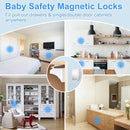 Child Safety Magnetic Cabinet Locks, AOSITE 10 Pack+2 Keys Baby Proofing Magnetic Drawer Locks for Kitchen with Adhesive No Drilling or Screws Fixed, Baby Safety Cabinet Locks by TinyTreasures Baby Boutique